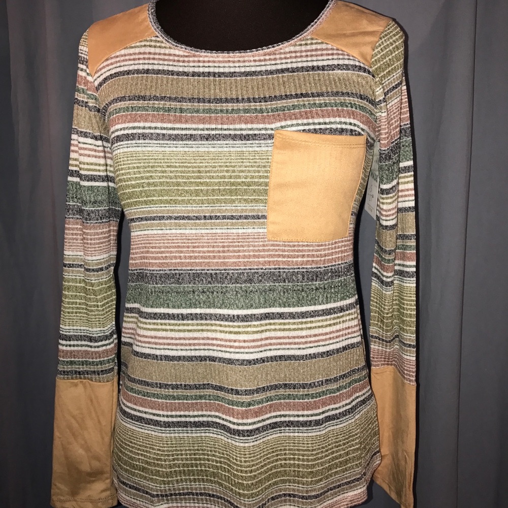 Autumn Stripes and Suede Top